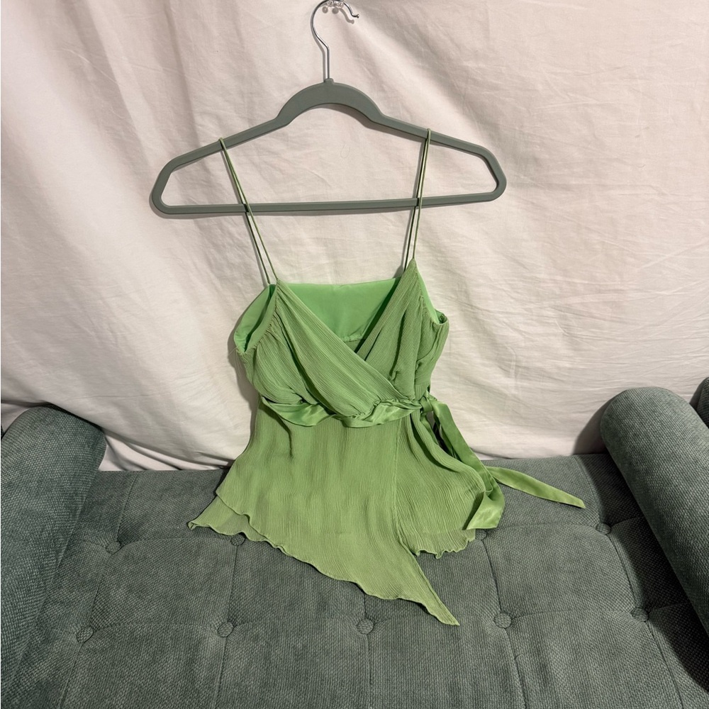 Elegant Green Spaghetti Strap Dress